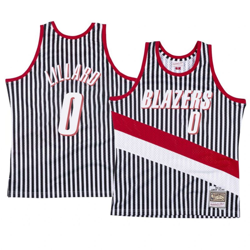 damian lillard jersey striped black men's