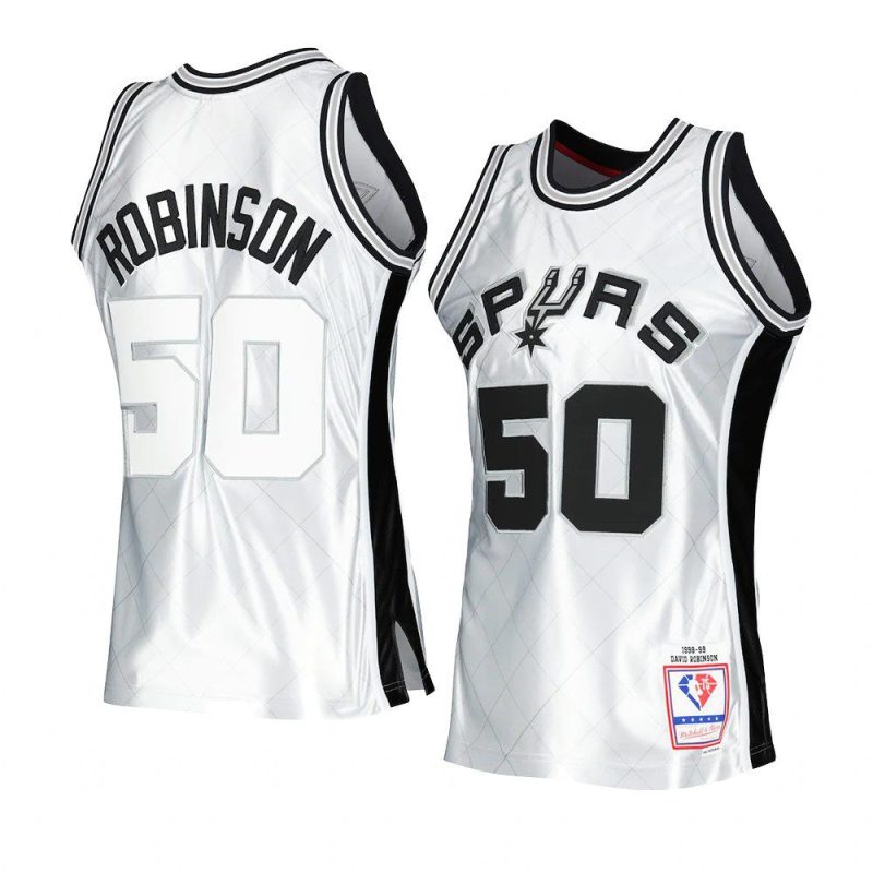 david robinson spurs jersey 1998 99 hardwood classics platinum 75th anniversary