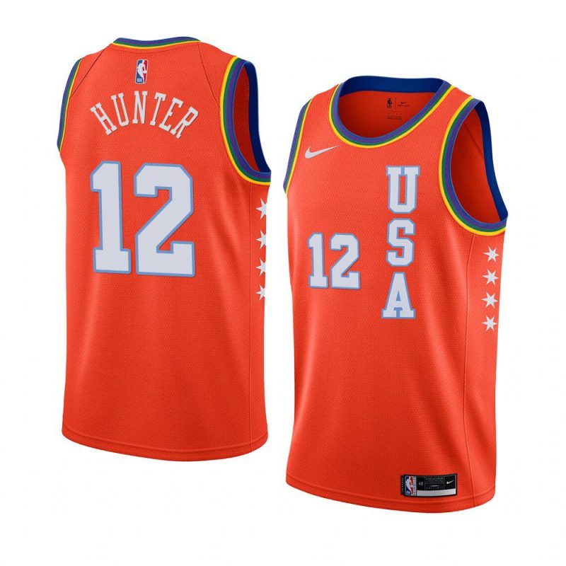 de'andre hunter 2021 nba rising star jersey usa team orange