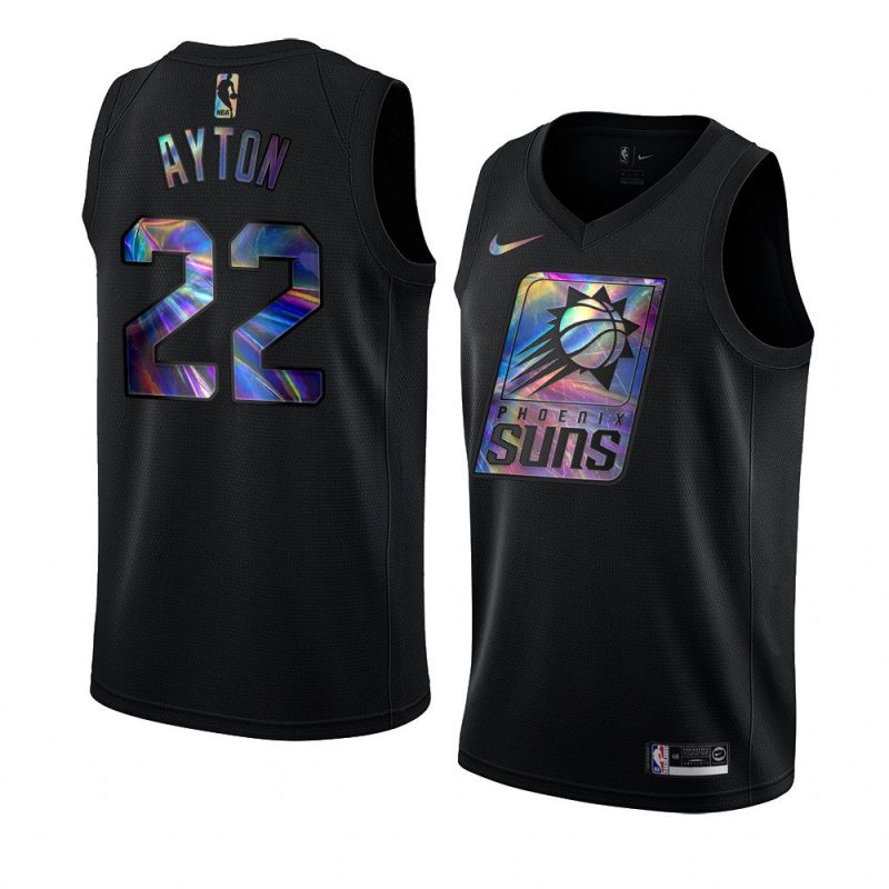 deandre ayton jersey iridescent holographic black limited edition men