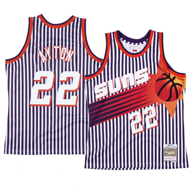 deandre ayton navy striped jersey