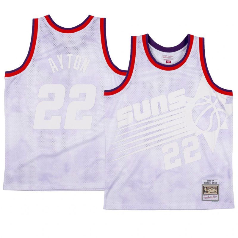 deandre ayton white cloudy skies jersey