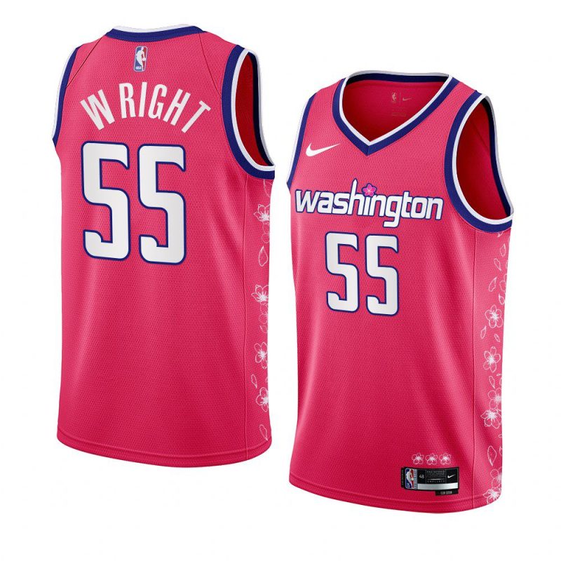 delon wright wizardsjersey 2022 23cherry blossom city pink