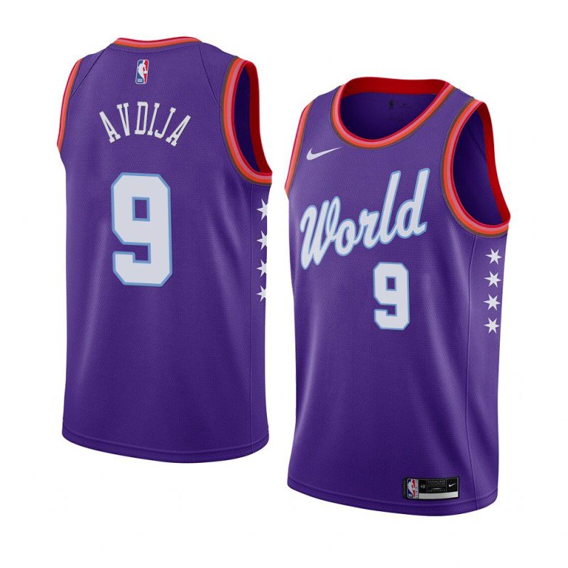 deni avdija 2021 nba rising star jersey world team purple