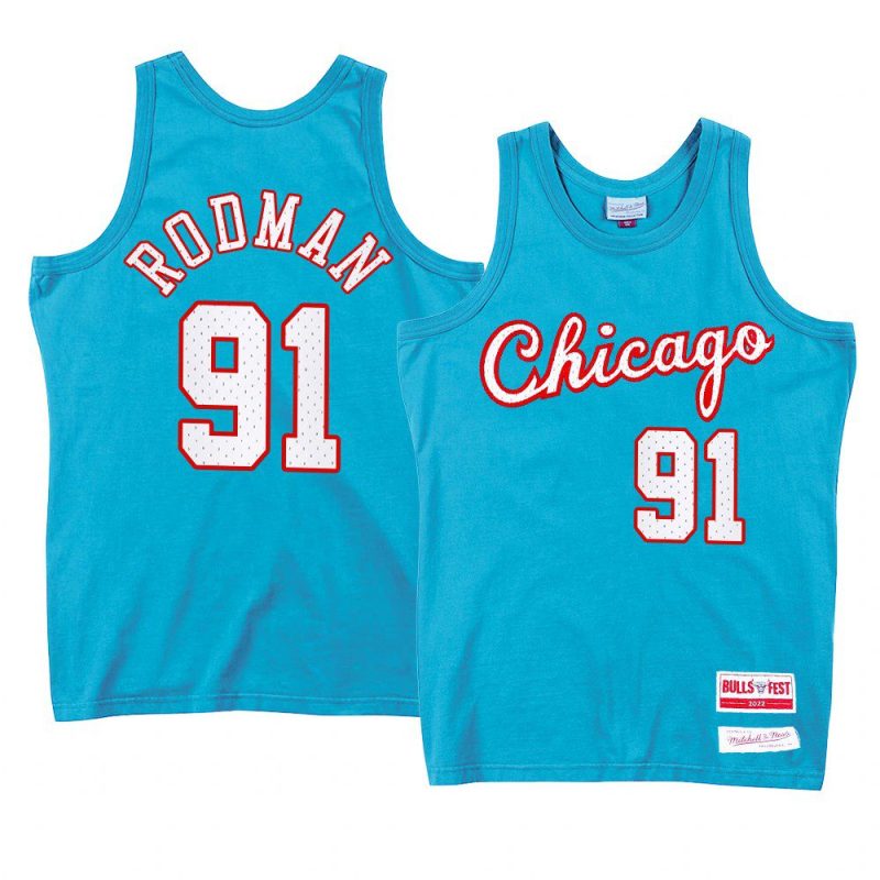 dennis rodman jersey bullsfest blue limited edition