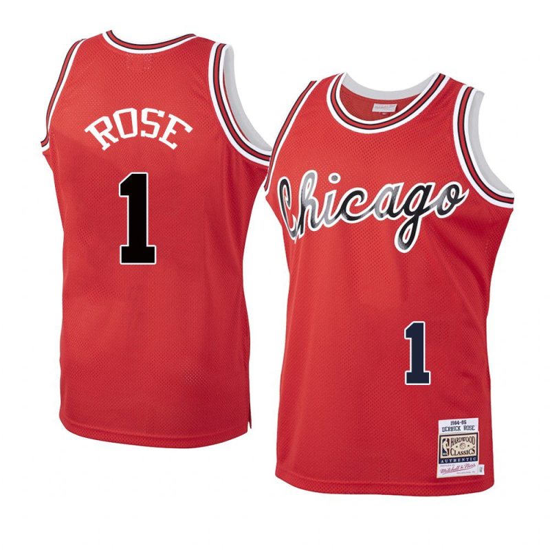 derrick rose authentic jersey hardwood classics red 1984 85