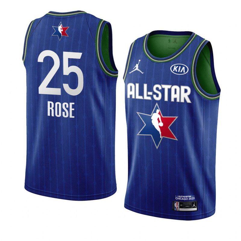 derrick rose detroit pistons jersey 2020 nba all star game blue eastern conference men's