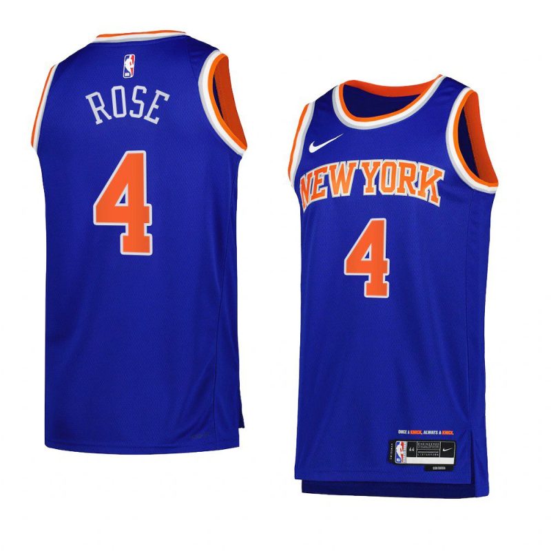 derrick rose knicksjersey 2022 23icon edition blueswingman