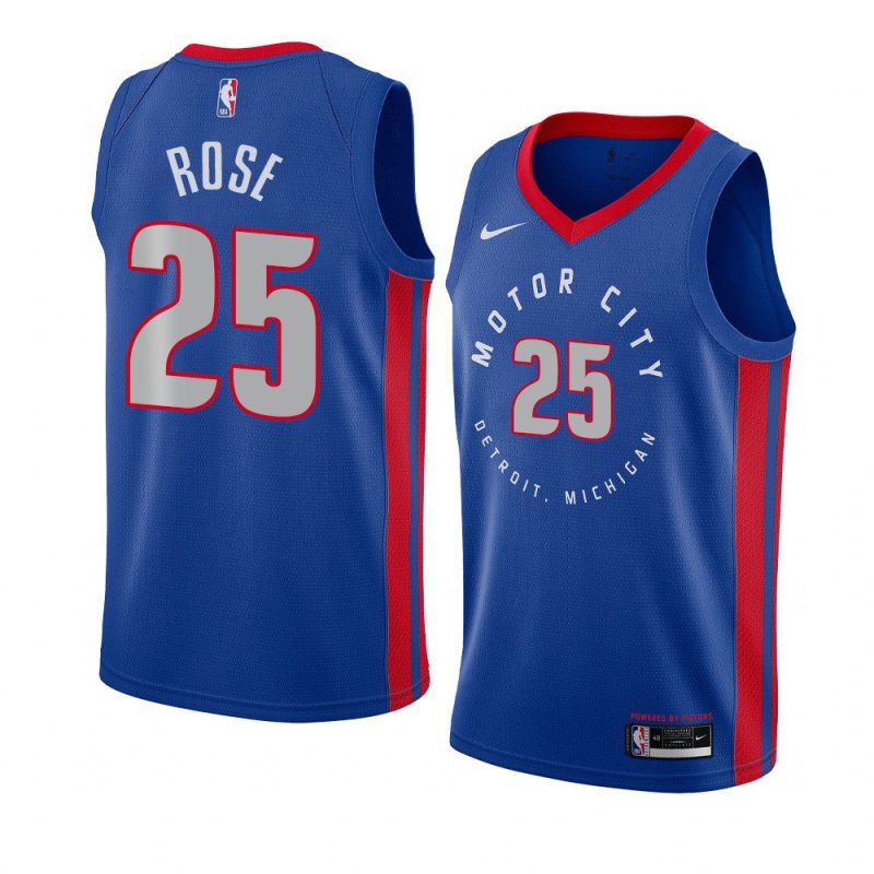 detroit pistons derrick rose blue city jersey