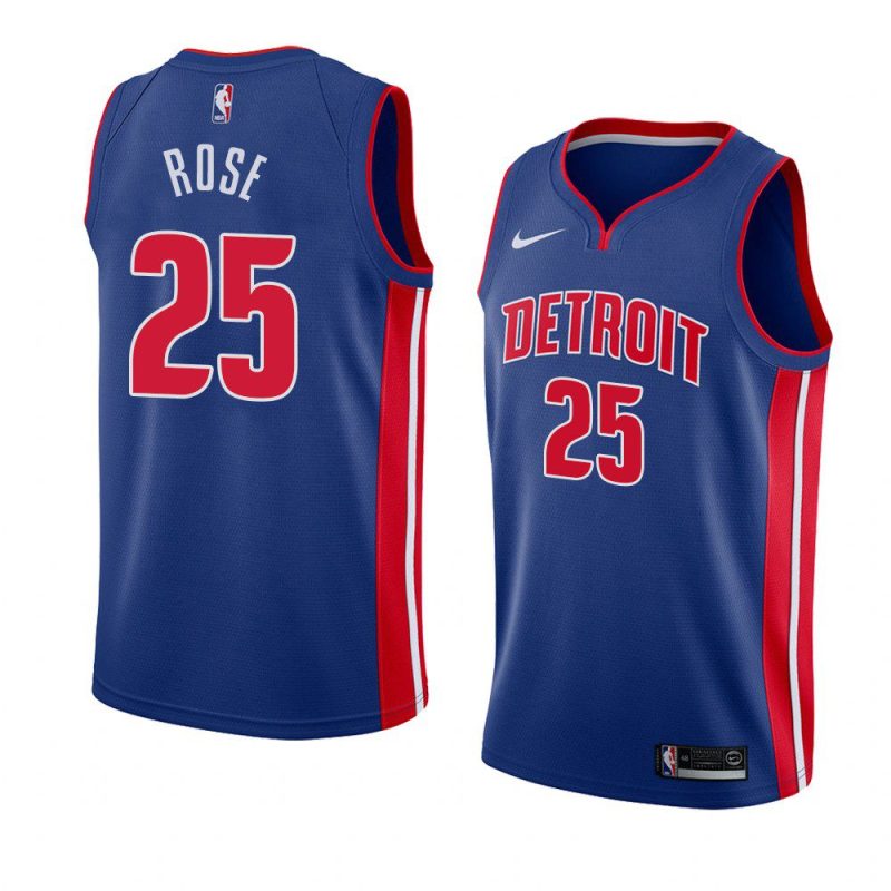 detroit pistons derrick rose blue icon edition jersey