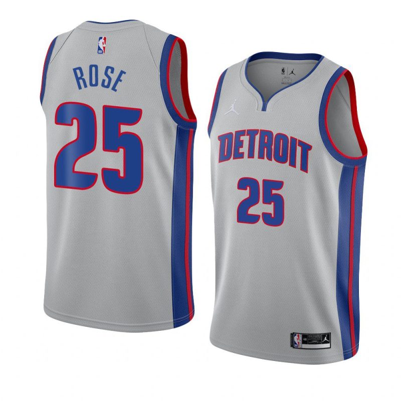 detroit pistons derrick rose gray statement edition jersey