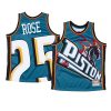 detroit pistons derrick rose teal big face jersey