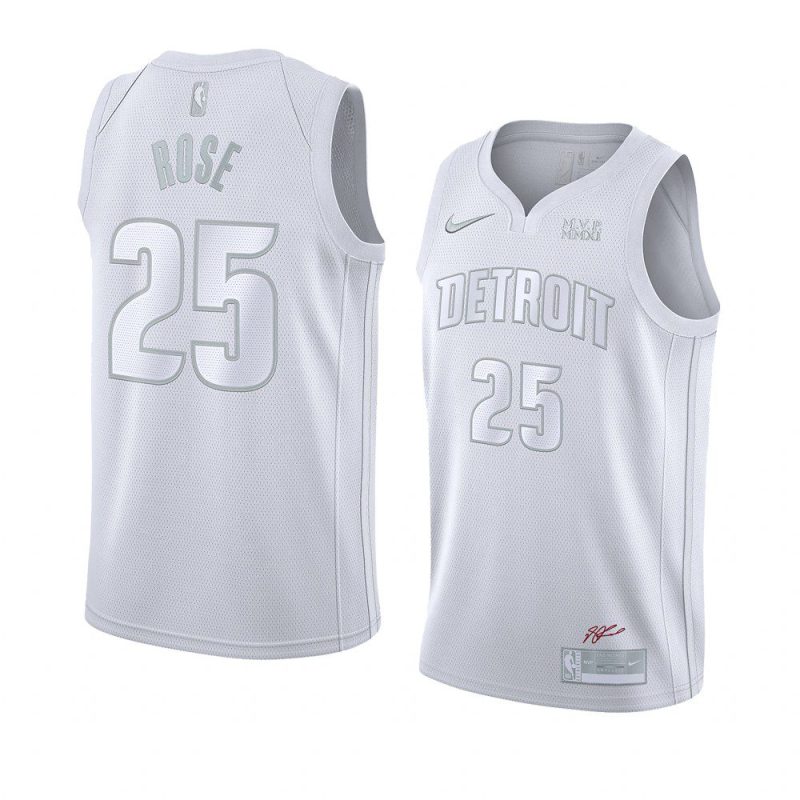 detroit pistons derrick rose white mvp jersey