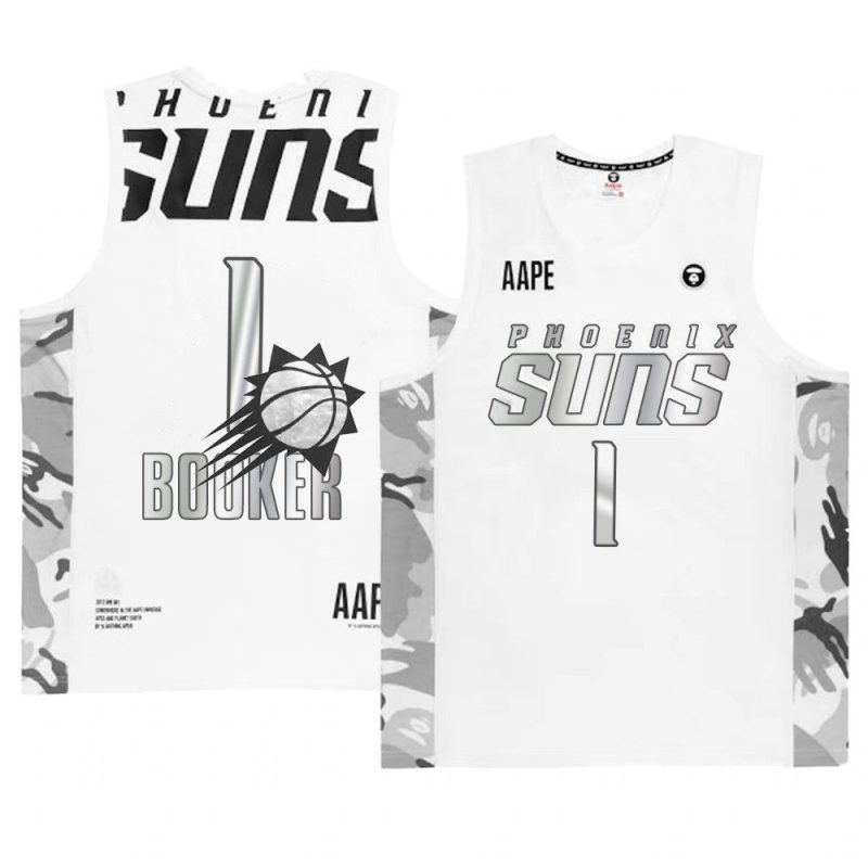 devin booker basketball tank top aape x nba style ape face white