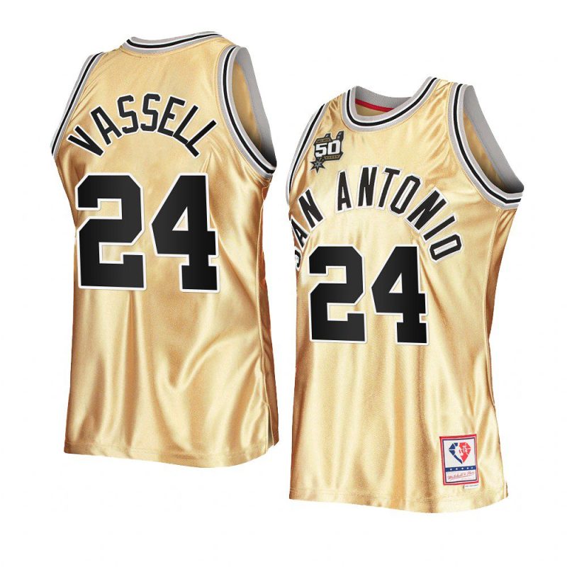 devin vassell spursjersey 50th anniversary gold