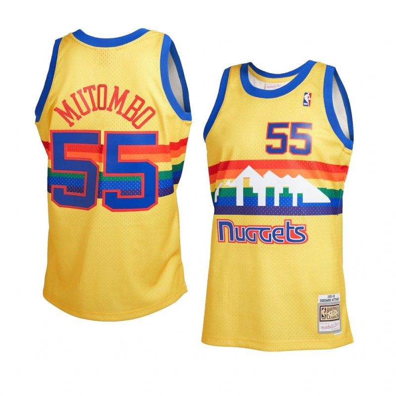 dikembe mutombo hardwood classics jersey reload 2.0 yellow