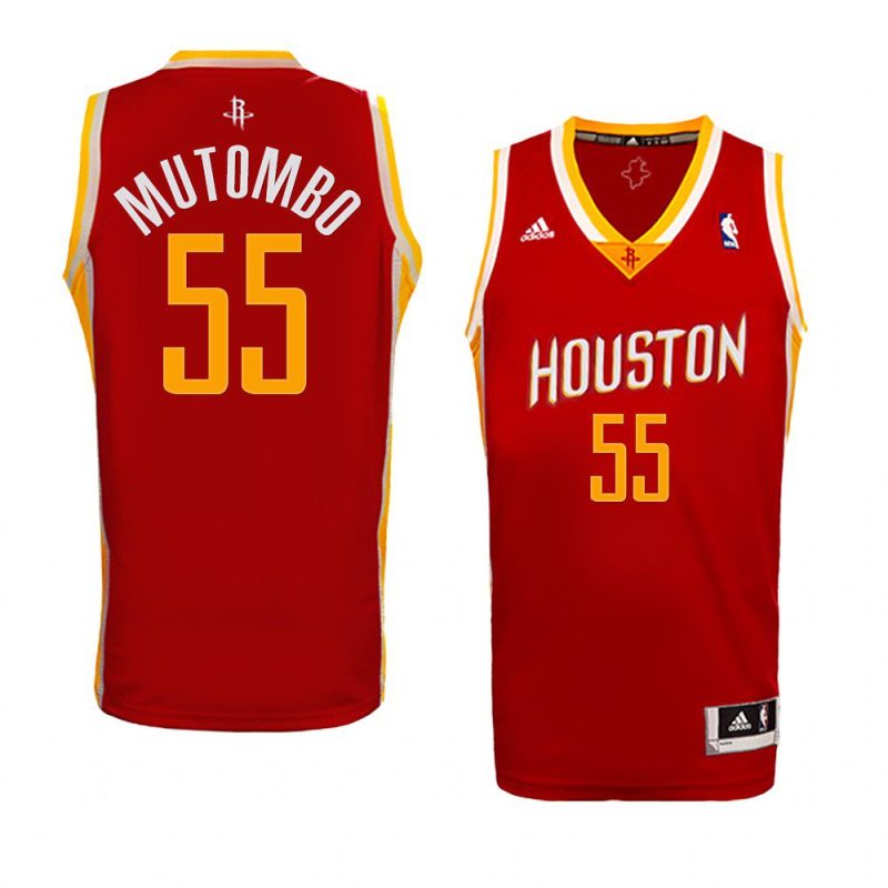 dikembe mutombo jersey hardwood classics red men's