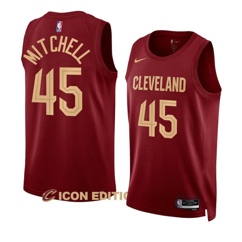 donovan mitchell cavaliersjersey 2022 23icon edition wineswingman