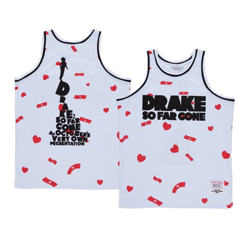 drake so far gone basketball whitejersey white