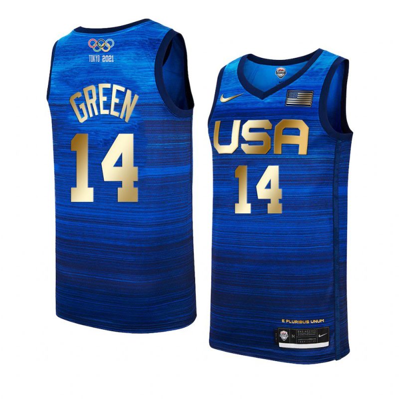 draymond green 4 consecutive gold medal jersey tokyo olympics champions blue 2021