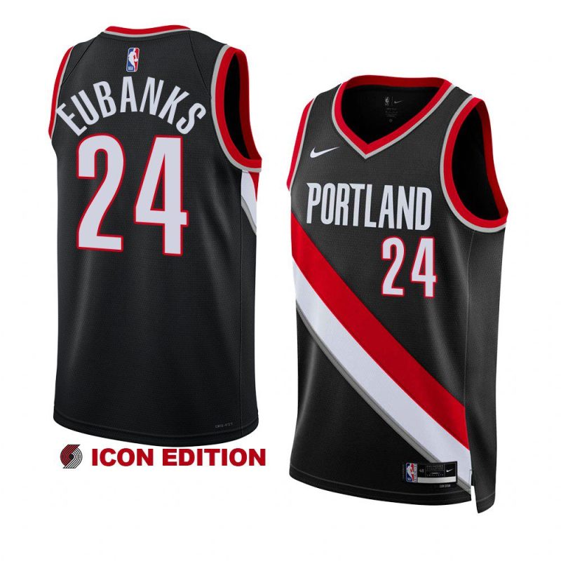 drew eubanks blazersjersey 2022 23icon edition blackswingman