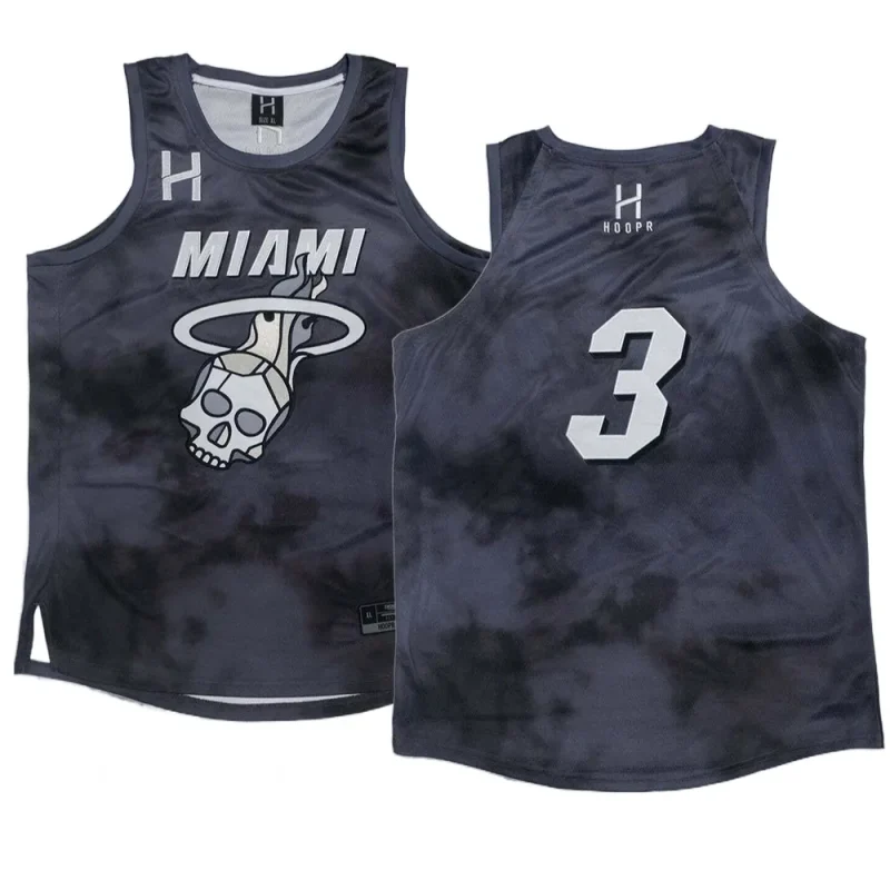 dwyane wade heat skull blackjersey black