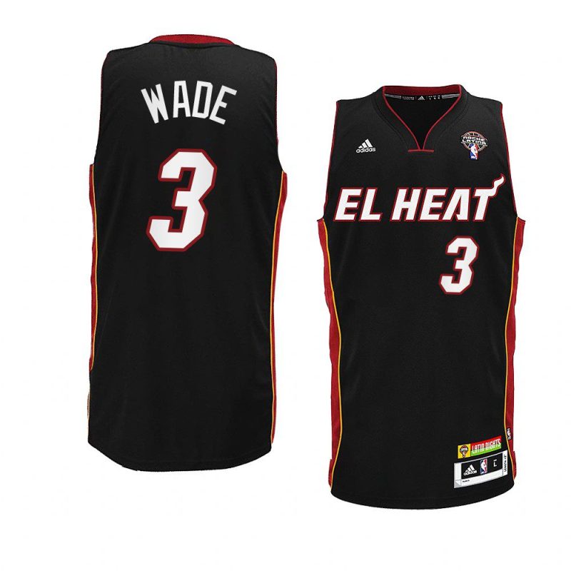 dwyane wade throwback jersey noche latina black