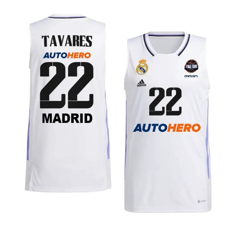 edy tavares real madrid 11th euroleague champs home shirtjersey white