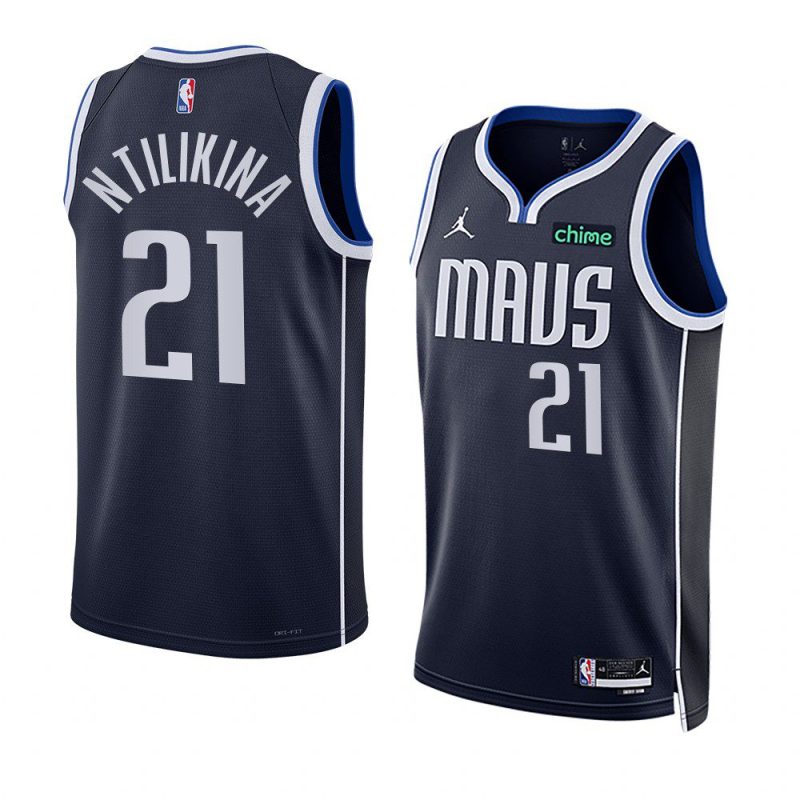 frank ntilikina mavericksjersey 2022 23statement edition navyswingman