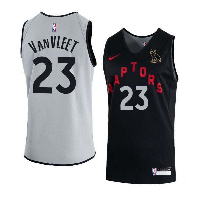 fred vanvleet jersey 2020 raptors x ovo black gray reversible practice