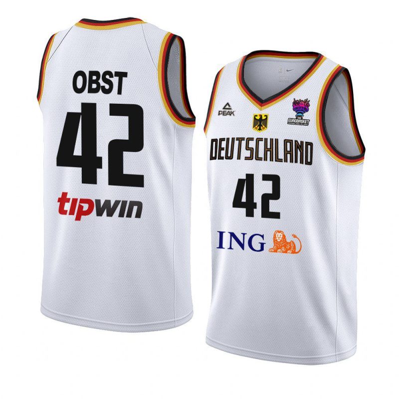 germany basketball fiba eurobasket 2022 andreas obst white home jersey