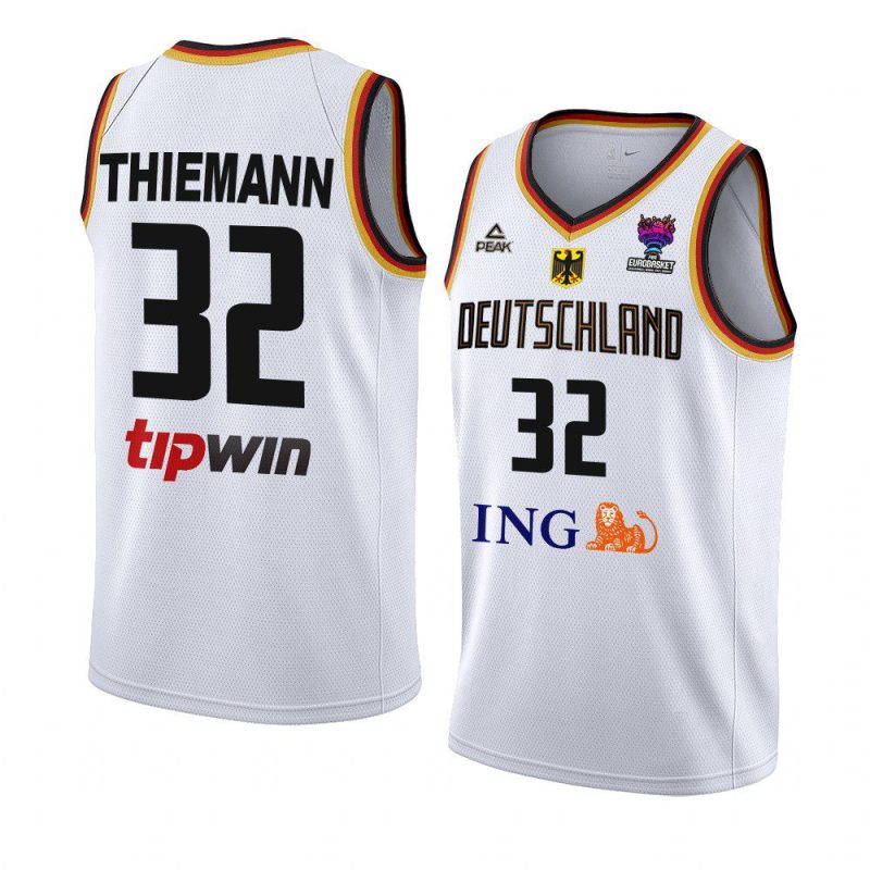 germany basketball fiba eurobasket 2022 johannes thiemann white home jersey