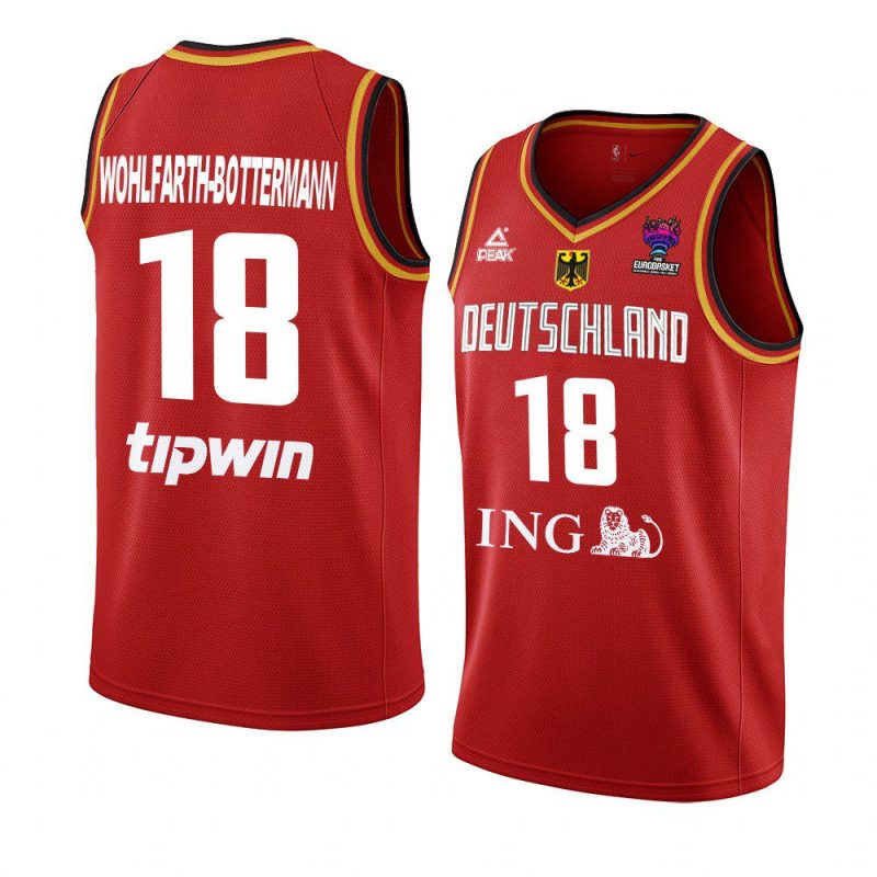 germany basketball fiba eurobasket 2022 jonas wohlfarth bottermann red jersey