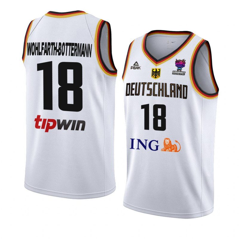 germany basketball fiba eurobasket 2022 jonas wohlfarth bottermann white home jersey