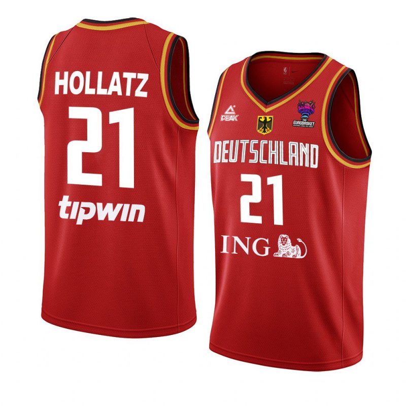 germany basketball fiba eurobasket 2022 justus hollatz red jersey