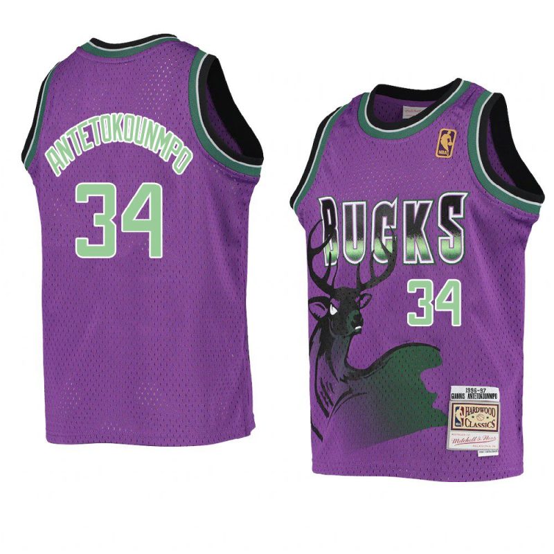 giannis antetokounmpo reload jersey hardwood classics purple 1996 97