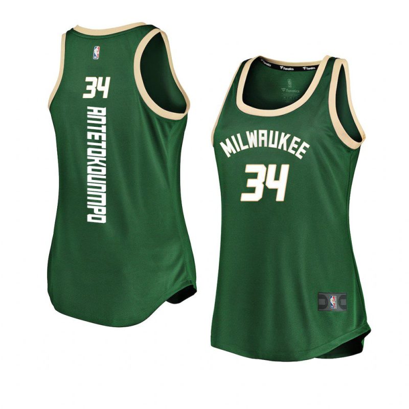 giannis antetokounmpo women's jersey icon edition green 2021