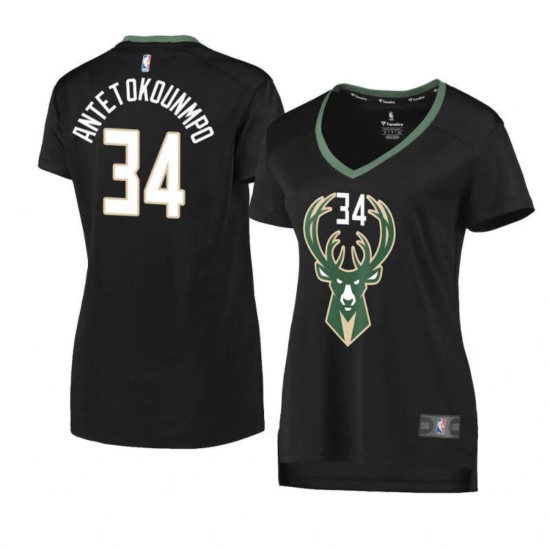 giannis antetokounmpo women's jersey statement edition black