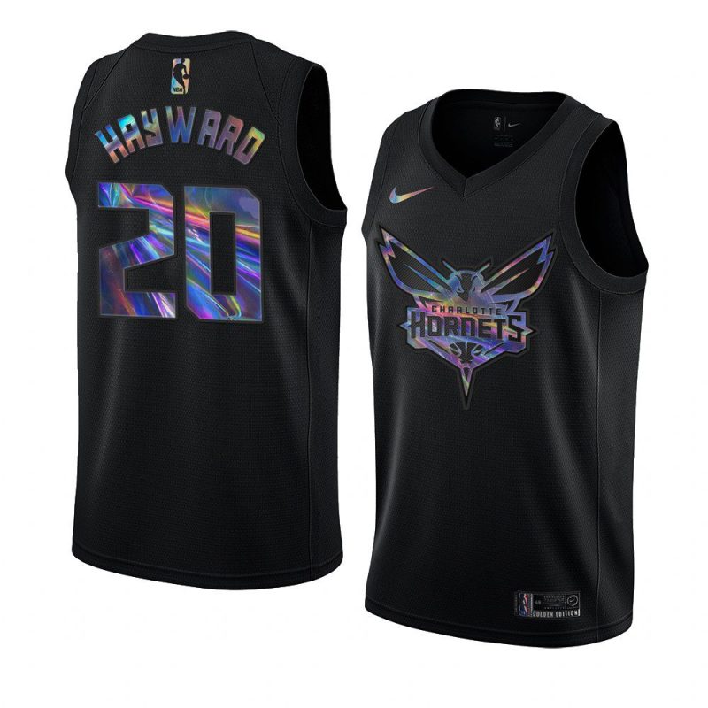 gordon hayward jersey iridescent holographic black limited edition men