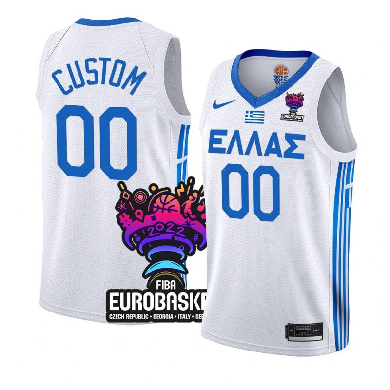 greece team eurobasket 2022 custom white home jersey