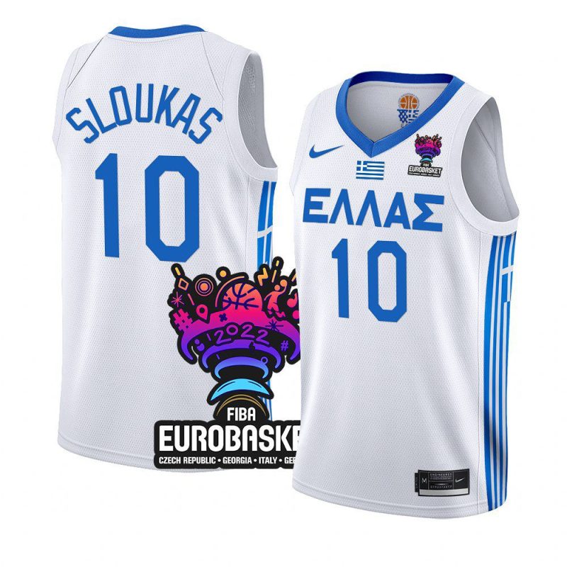 greece team eurobasket 2022 kostas sloukas white home jersey