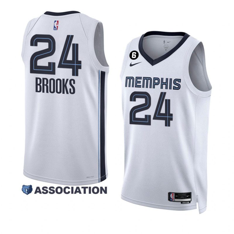 grizzlies dillon brooks white 2022 23association edition no.6 patch jersey