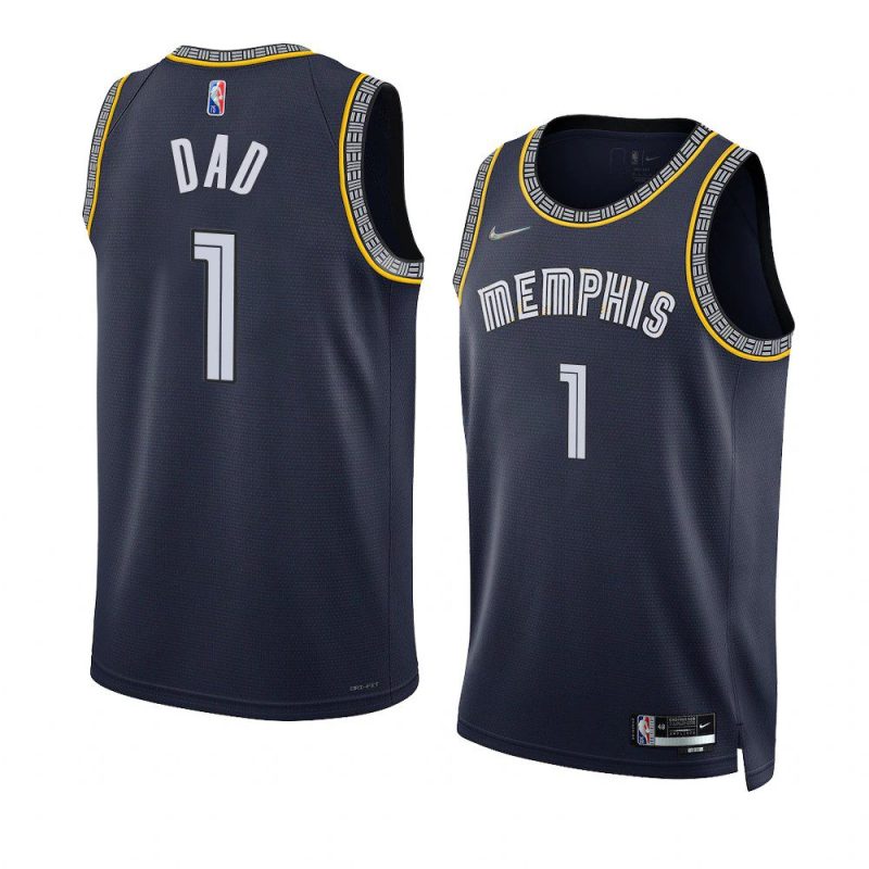 grizzlies no.1 dad jersey 2022 fathers day gift navy