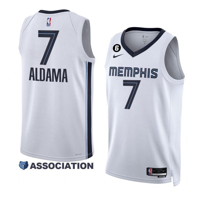 grizzlies santi aldama white 2022 23association edition no.6 patch jersey