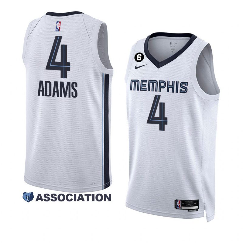 grizzlies steven adams white 2022 23association edition no.6 patch jersey