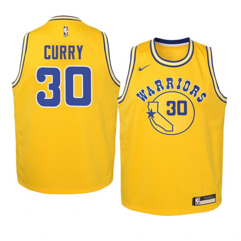 hardwood classics stephen curry jersey gold youth