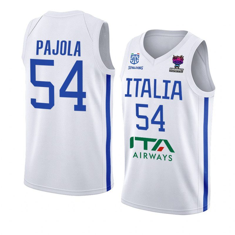 italy team eurobasket 2022 alessandro pajola white away jersey