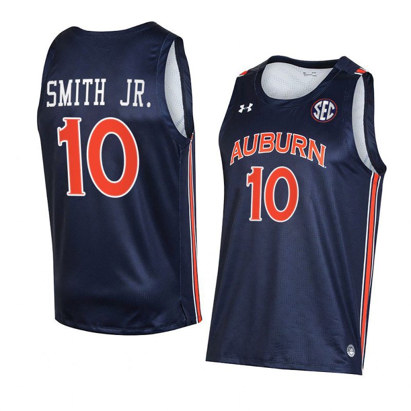 jabari smith jr. jersey college basketball navy 2021 22