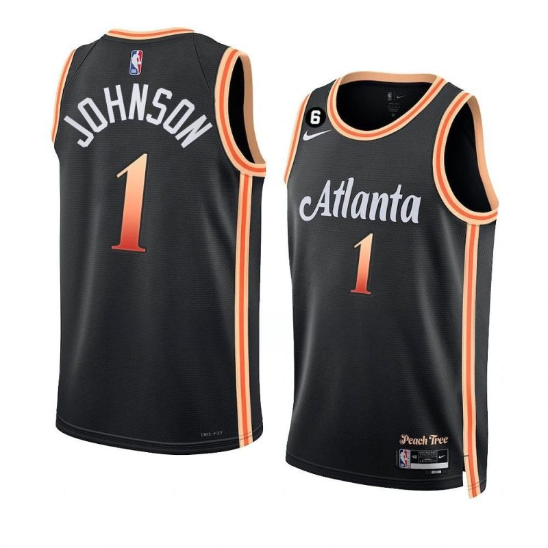 jalen johnson hawksjersey 2022 23city edition blackno.6 yy