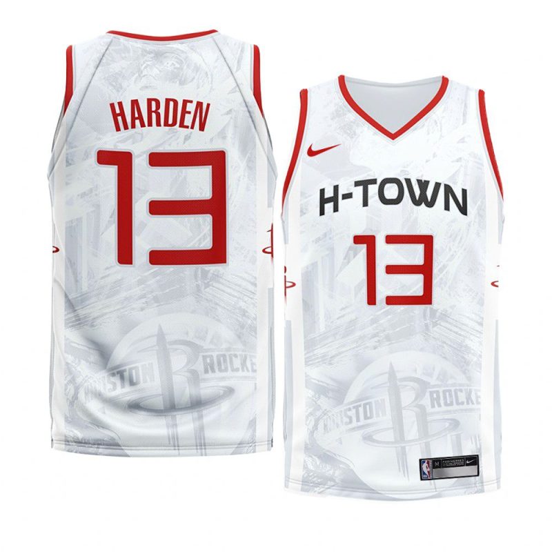 james harden jersey 2020 fashion edition white h town men